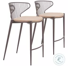 Silues Taupe Counter Height Stool Set Of 2