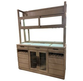 Pure Modern Moonstone Buffet with Open Hutch