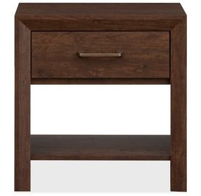 Llewellyn Columbian Walnut 1 Drawer Open Nightstand with USB Charging