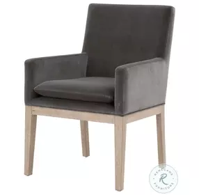 Drake Dark Dove Velvet Arm Chair