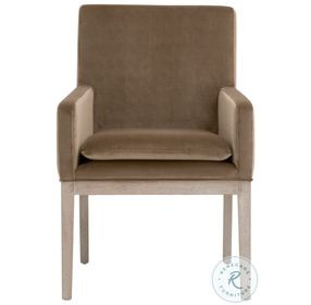 Drake Caramel Velvet Arm Chair