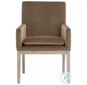Drake Caramel Velvet Arm Chair
