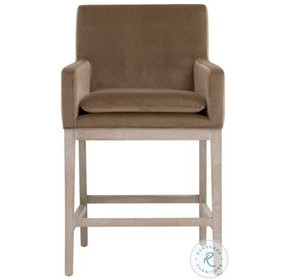 Drake Caramel Velvet Counter Height Stool