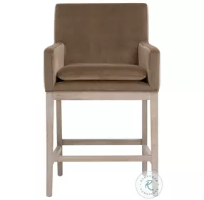 Drake Caramel Velvet Counter Height Stool