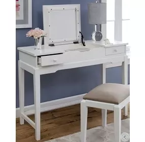 Home Accents White Vanity Table with Mirror
