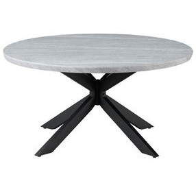 Keyla Gray Round Faux-Marble Cocktail Table