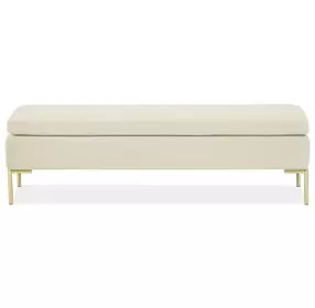Velena Ivory Upholstered 59" Accent Bench
