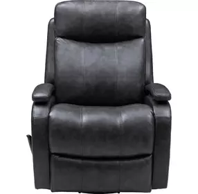 Duffy Ryegate Gray Leather Swivel Glider Recliner