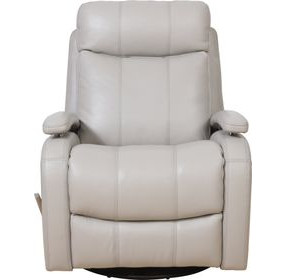 Duffy Gable Dove Leather Swivel Glider Recliner