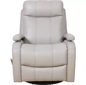 Duffy Gable Dove Leather Swivel Glider Recliner