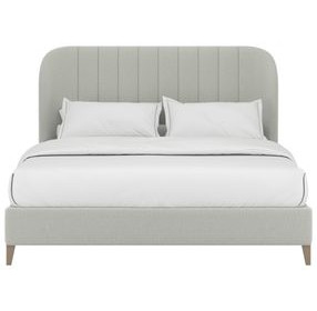 Dante Cloud Performance Fabric King Upholstered Wide Channel Panel Bed
