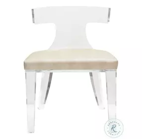 Duke Acrylic And Beige Shagreen Klismos Chair