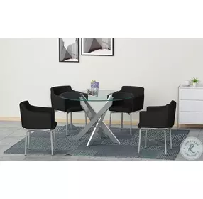 Dusty Clear Glass And Chrome Dining Room Set