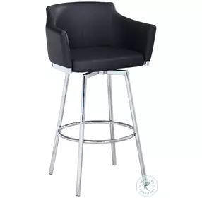 Dusty Black Swivel Bar Stool