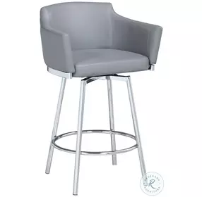 Dusty Gray Swivel Bar Stool