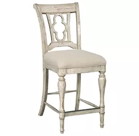 Homestead Pine Cornsilk Upholstered Kendal Counter Height Chair Set of 2