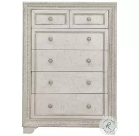 Luciana Semi Transparent Creamy White 6 Drawer Chest