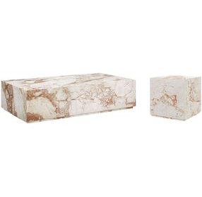 Arlo Cream Breccia Marble Occassional Table Set
