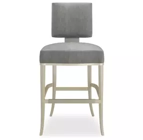Reserved Seating Pewter Upholstered Counter Height Stool