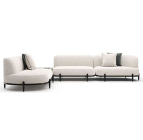 Madera Oatmeal 4 Piece Modular Corner L Sectional with Pillows