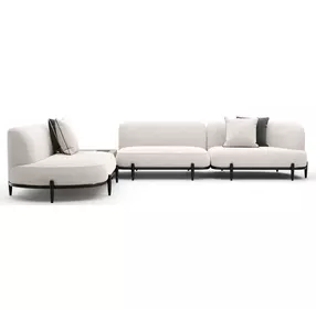 Madera Oatmeal 4 Piece Modular Corner L Sectional with Pillows