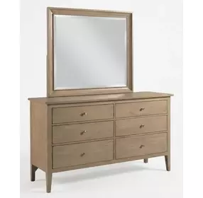 Arbor Oatmeal 6 Drawer Glenwood Dresser with Rectangular Mirror