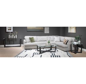 Wexler Black Truffle Rectangular Glass Top Occassional Table Set