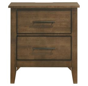 Andover Walnut 2 Drawer Nightstand with USB Charging