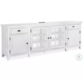 Heron Cove Chalk White Wood 90" TV Stand
