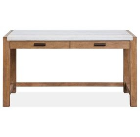 Foxrun Hollow Sierra Brown and White 60" Marble Top Writing Desk