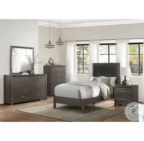 Edina Dary Gray Youth Upholstered Panel Bedroom Set