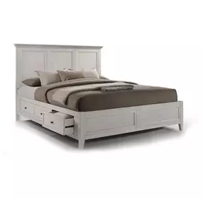 San Mateo White King Storage Panel Bed