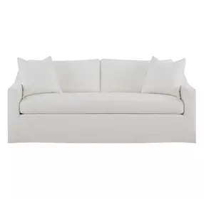 Augustine Cream 84" Slipcover Apartment Sofa
