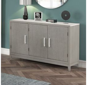 Essence Gray and White 3 Door Marble Top Server