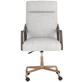 Tavistock Saloon Light Gray Leather Upholstered Office Chair