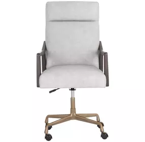 Tavistock Saloon Light Gray Leather Upholstered Office Chair