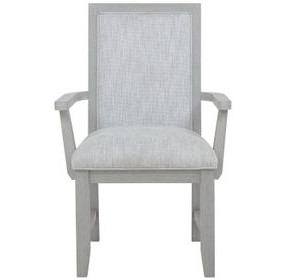 Fiona Mist Gray Upholstered Dining Arm Chair Set of 2