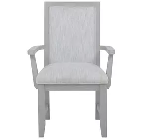 Fiona Mist Gray Upholstered Dining Arm Chair Set of 2