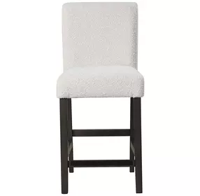 High Line White Upholstered Counter Height Chair Set of 2
