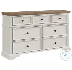Ulysses Brown And Off White 7 Drawer Youth Dresser