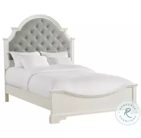 Ulysses Off White And Light Grey Full Upholstered Panel Bed