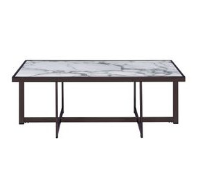 Kayley White Rectangular Sintered Stone Cocktail Table
