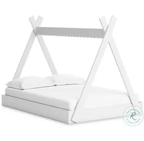 Hallityn White Full Tent Bed in A Box