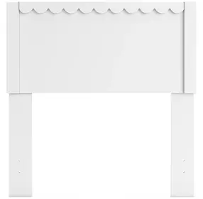 Hallityn Matte White Twin Panel Headboard