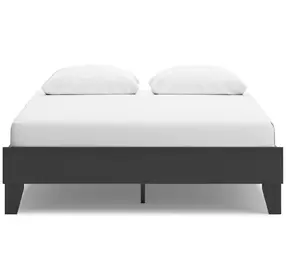 Socalle Matte Black Queen Platform Bed