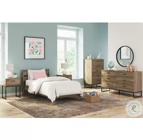 Deanlow Rich Honey Brown Youth Platform Bedroom Set