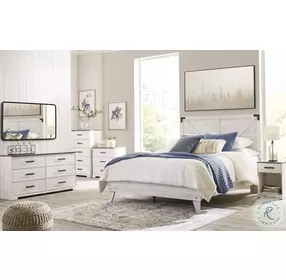 Shawburn White and Dark Charcoal Gray Platform Bedroom Set