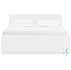 Onita White King Panel Platform Bed with 2 Side Storage