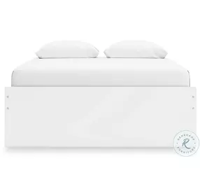 Onita White Queen Platform Bed with 1 Side Storage