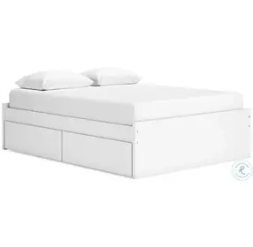 Onita White Queen Platform Bed with 2 Side Storage